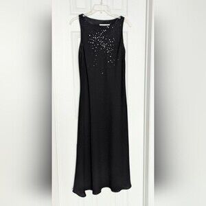 Jones New York Women's (Size 10) Formal Black Maxi/Long Dress/Gown with Sequins